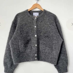 Le Bon Shoppe Amelie Alpaca Cardigan in Charcoal.